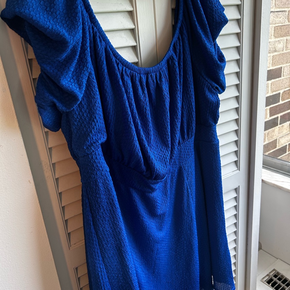 Torrid Blue Ruched Bouche Dress